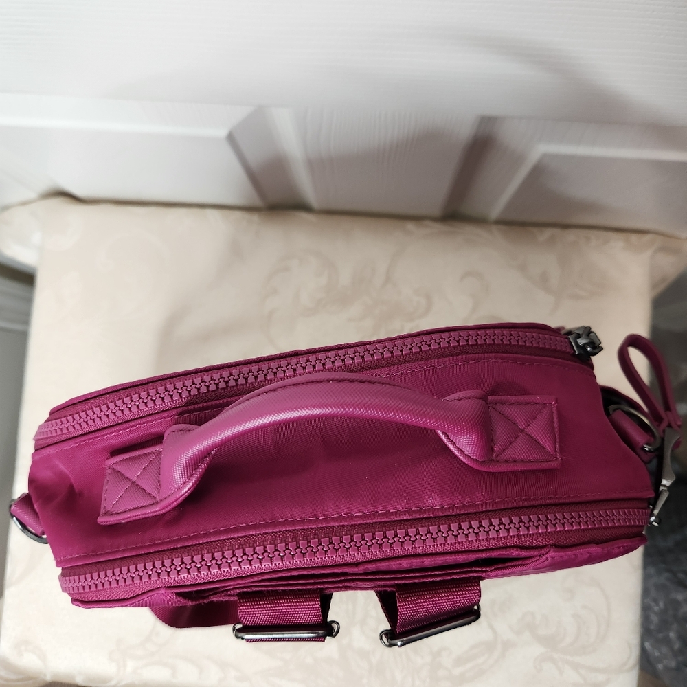 Baggallini Raspberry Convertible Nylon Backpack Crossbody - Picture 12 of 17